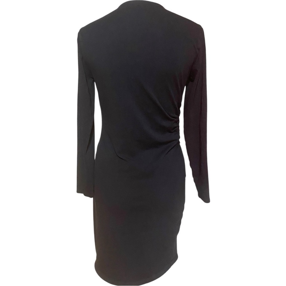 Sundance Elegant Black Long Sleeve Faux Wrap Dress Size S - Picture 6 of 11